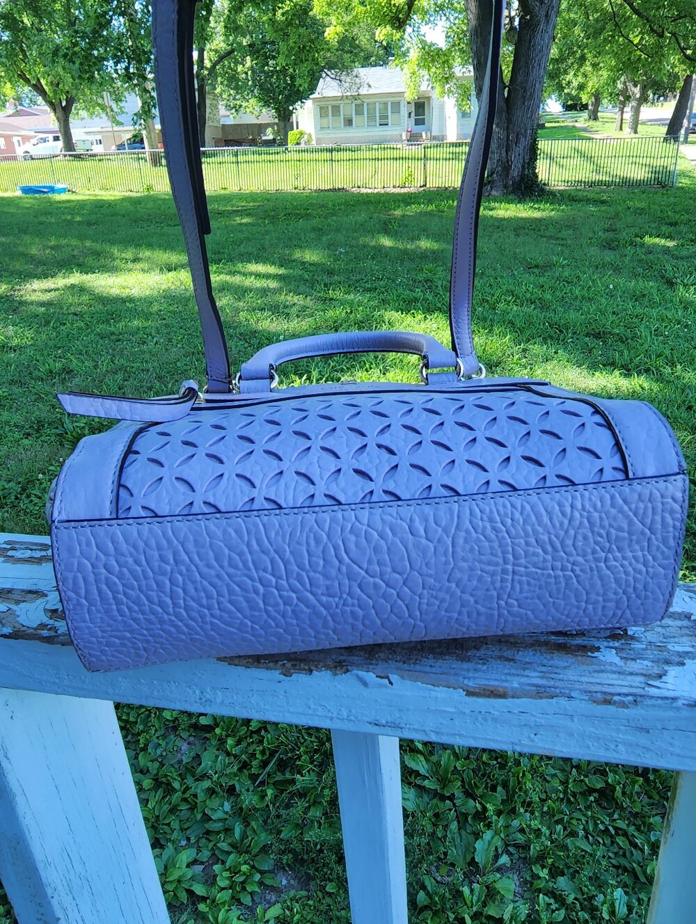 Kate Spade Perri Lane Bubbles bag featuring a perforated geometric pattern - Picture 9 of 12